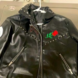 Small, faux leather jacket from punk costume.